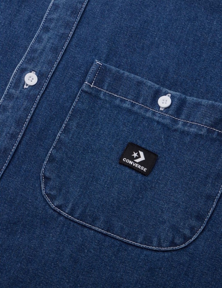 Camisa CONVERSE denim button down shirt stone wash